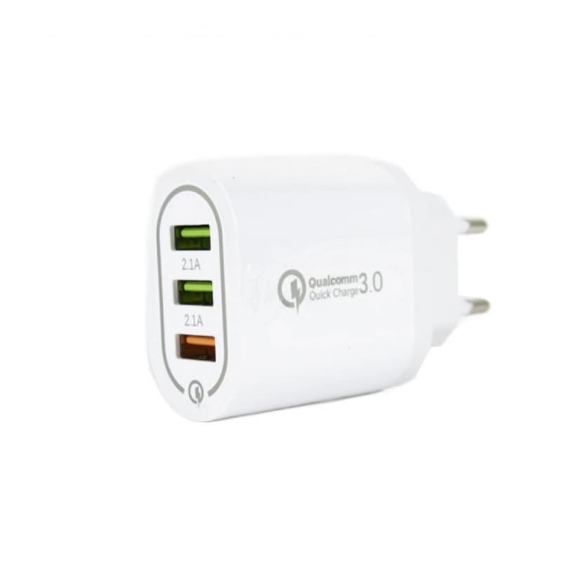 Adaptateur Secteur/USB 3 port 2,1A 5V Fast Charge 3.0 BK373 - undefined
